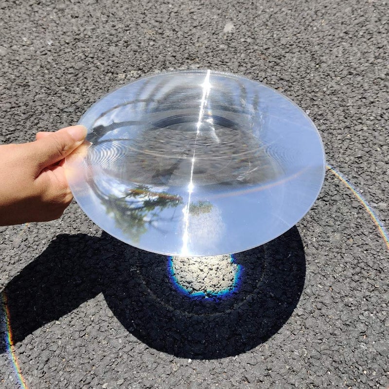 Six Seasons Fresnel Lens, Diameter 200mm (7.9''), Focal Length 100mm, Acrylic Lens (not Glass), for Physics Classroom, Solar Heating, Magnifiying. (Focal Length 100mm) - Image 2
